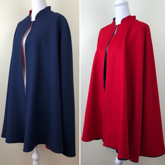 Other - Red and Blue Reversible Clasp Cape